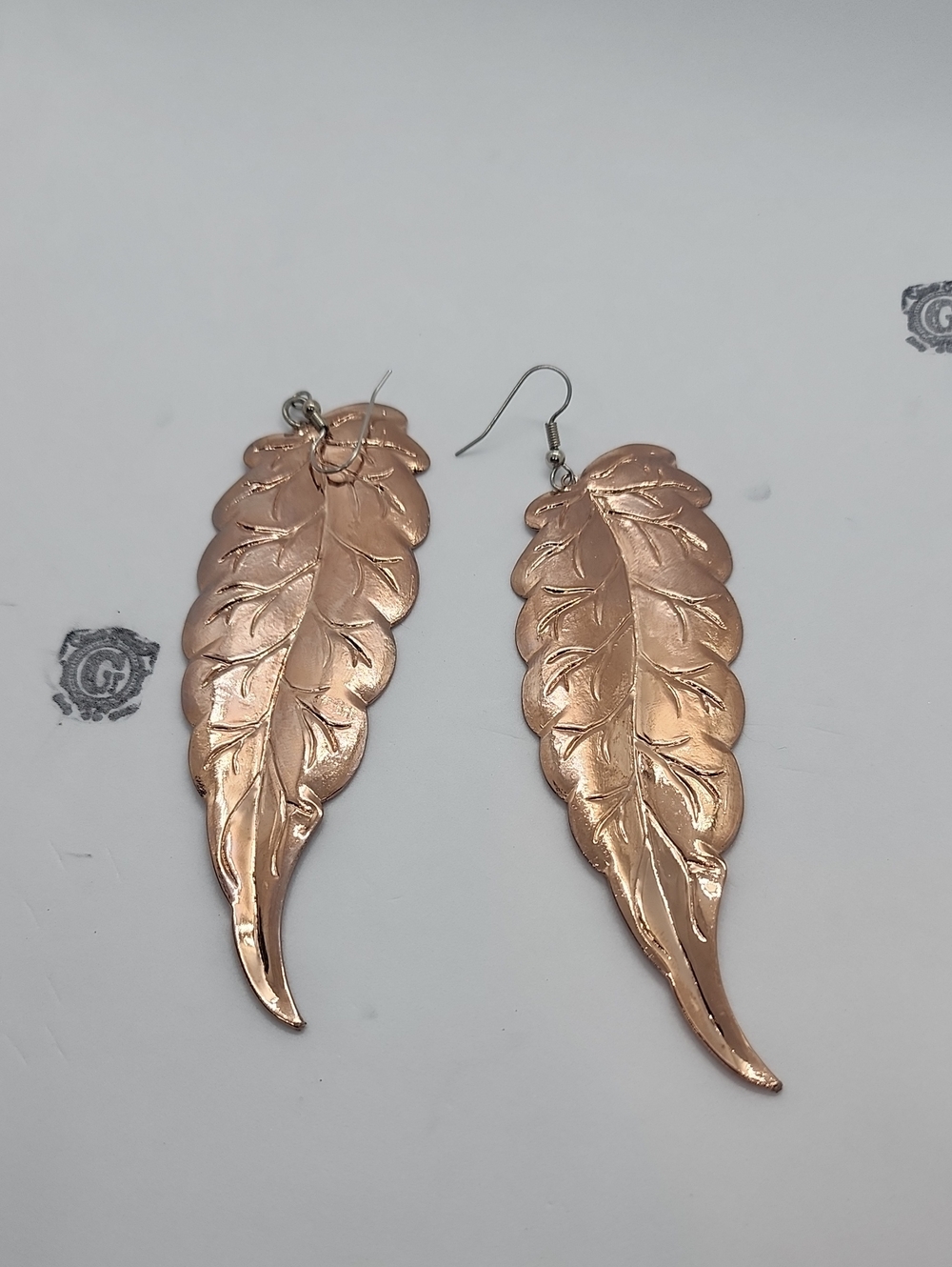 GASOLINE GLAMOUR feather earrings rose gold